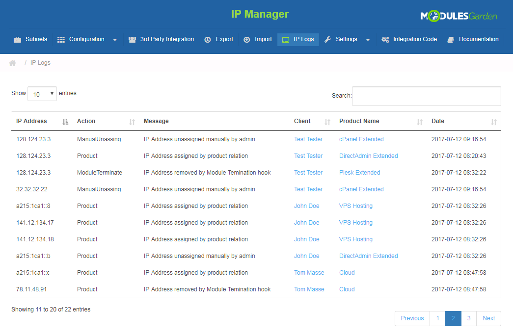 IP Manager For WHMCS: Screen 17
