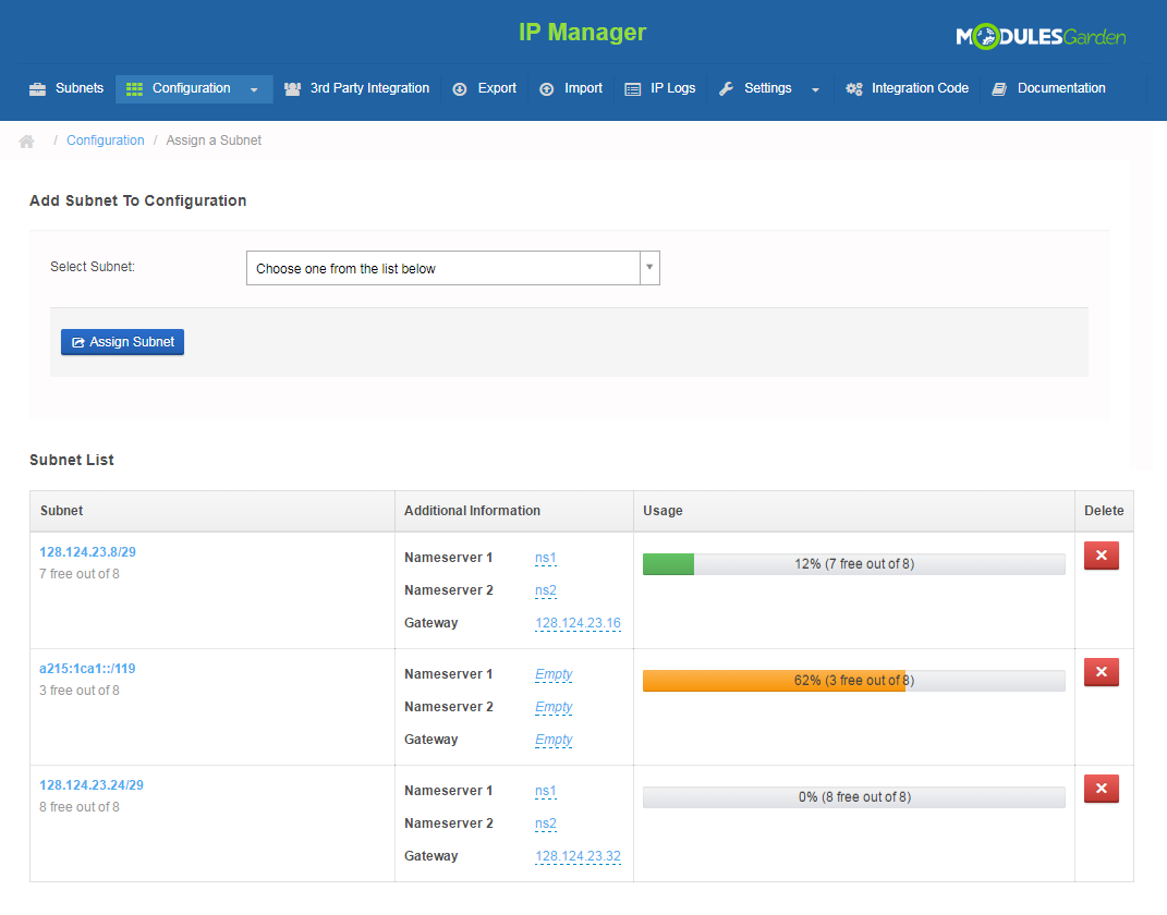 IP Manager For WHMCS: Screen 10