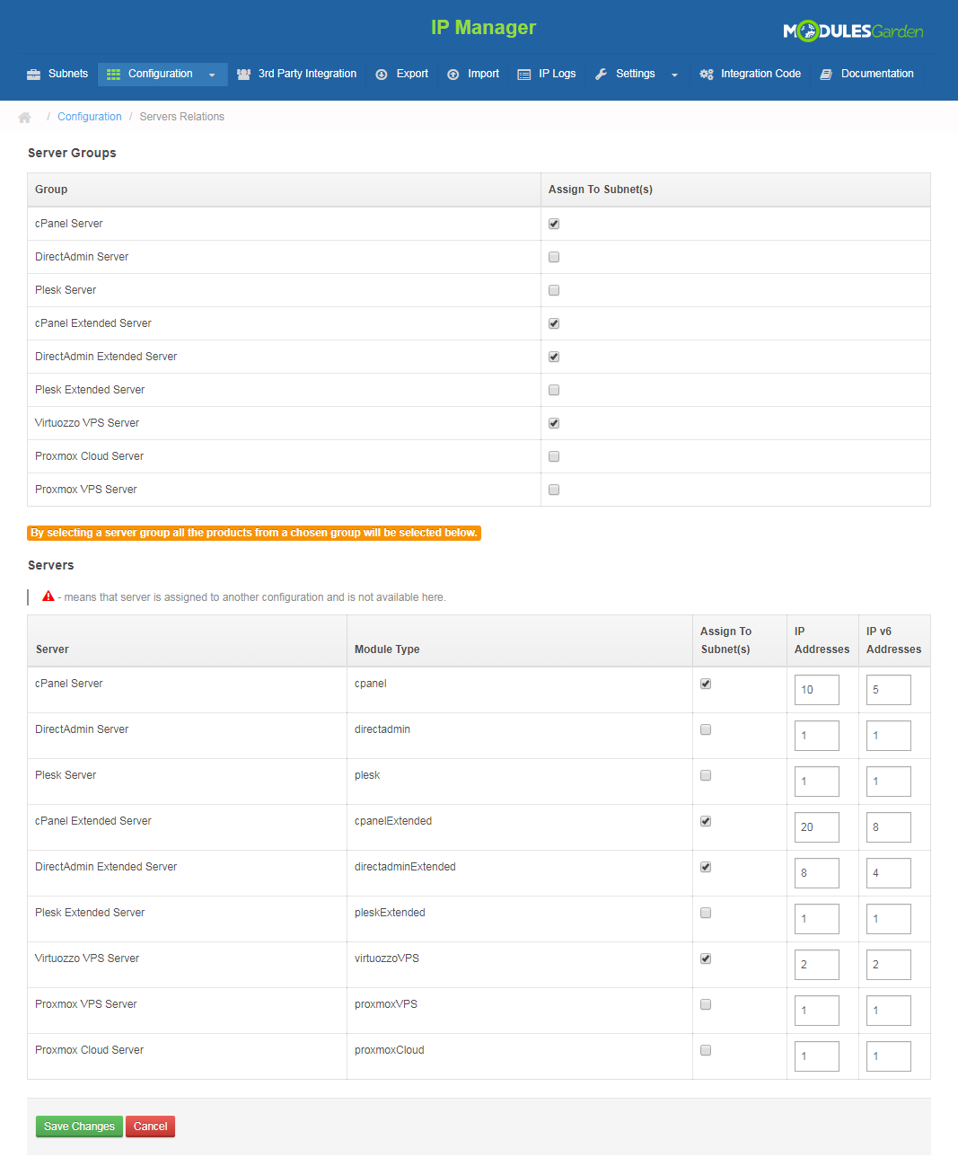 IP Manager For WHMCS: Screen 13