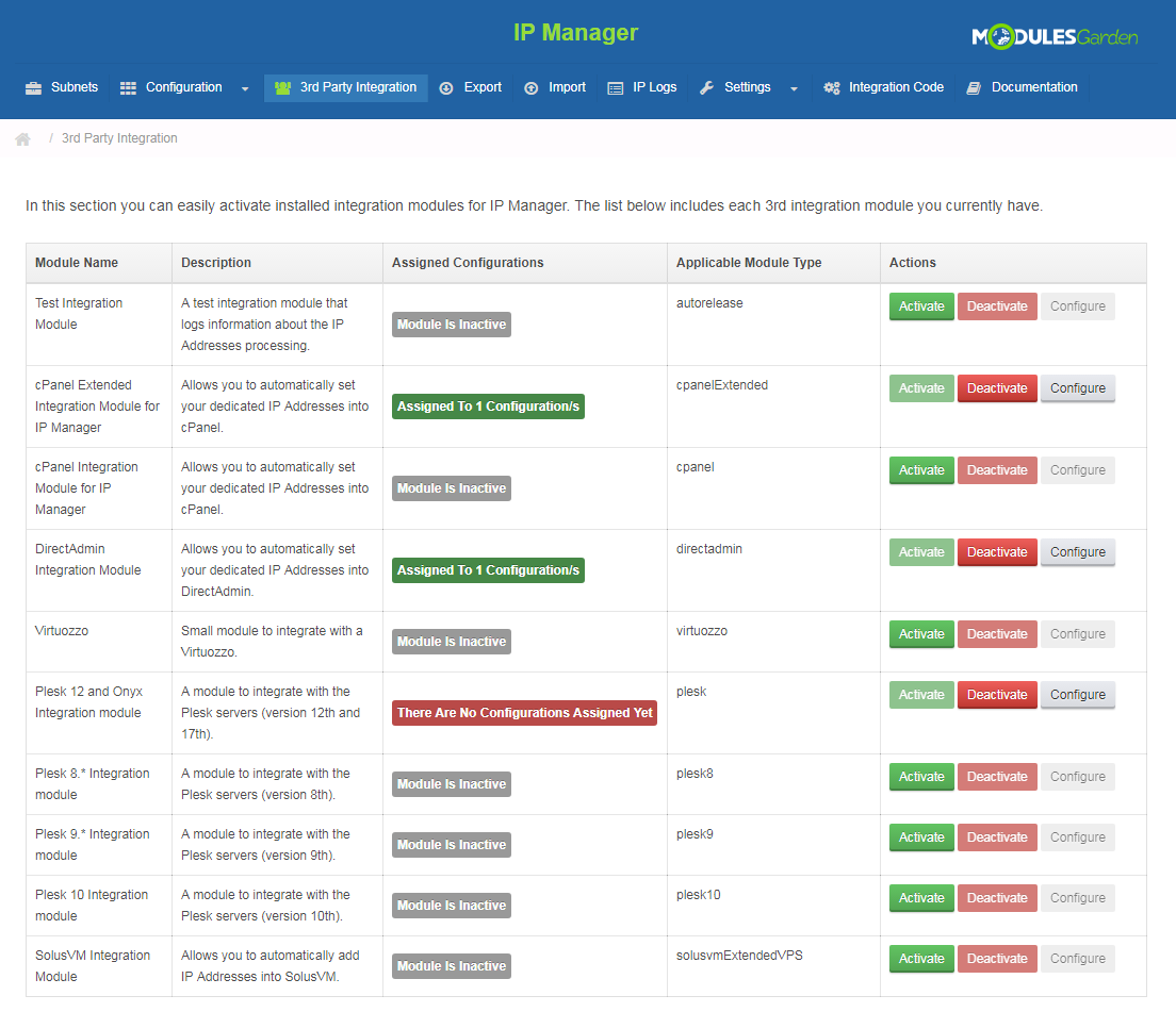 IP Manager For WHMCS: Screen 14