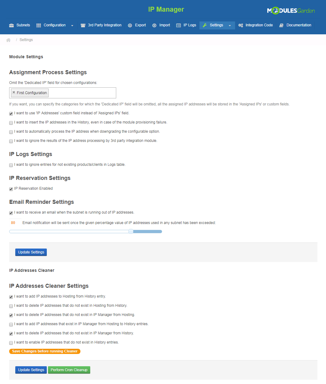 IP Manager For WHMCS: Screen 18