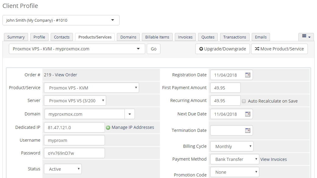 IP Manager For WHMCS: Screen 4