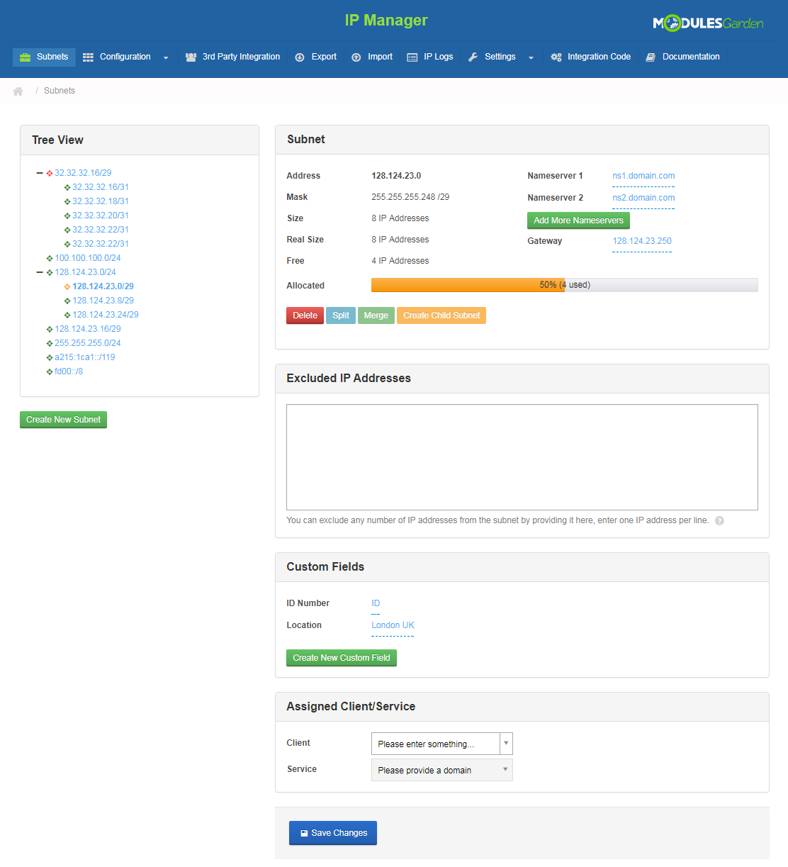 IP Manager For WHMCS: Screen 7