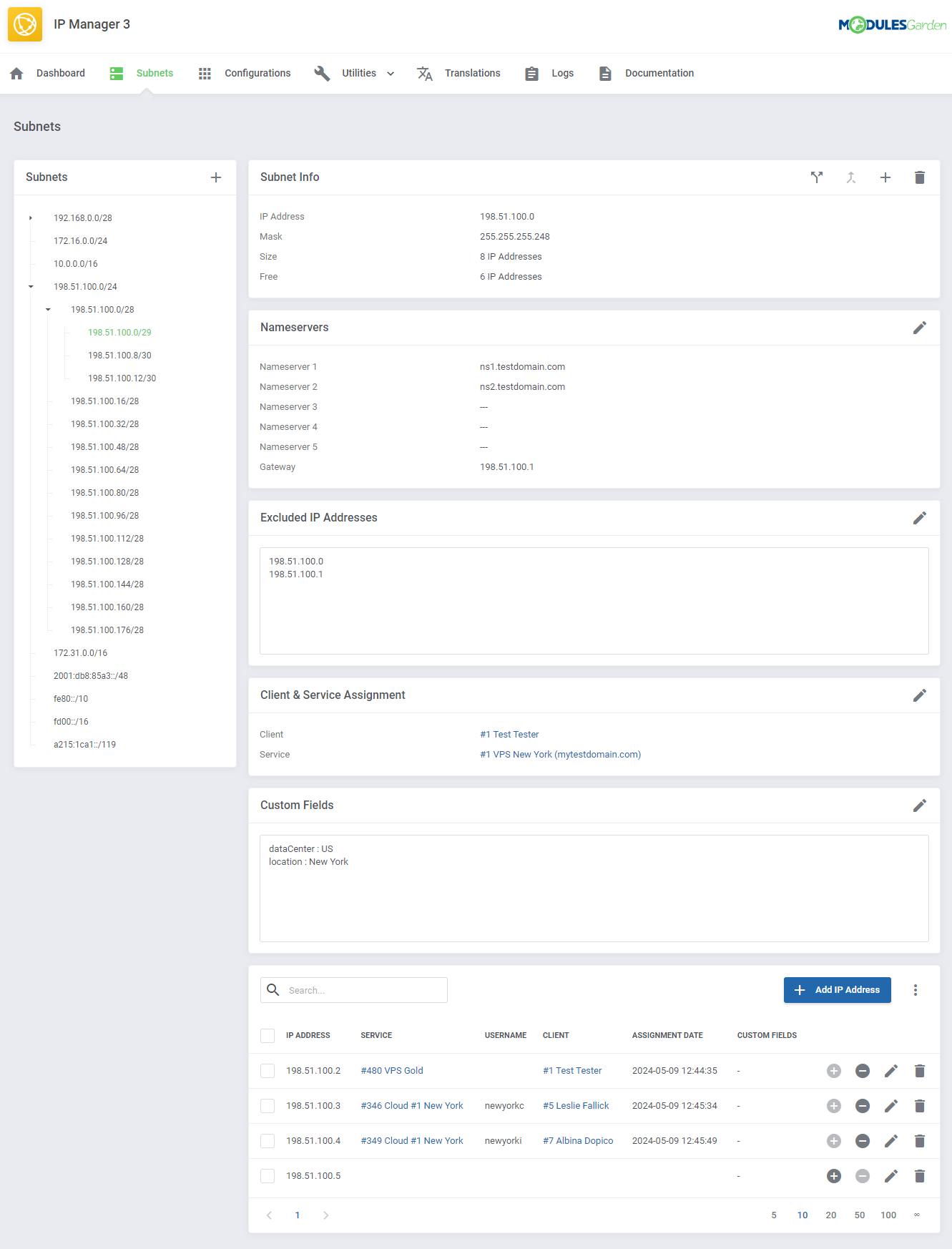 IP Manager For WHMCS: Module Screenshot 7