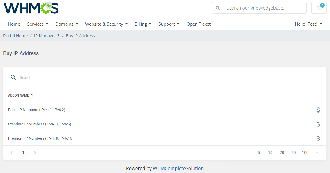 IP Manager For WHMCS: Module Screenshot 2