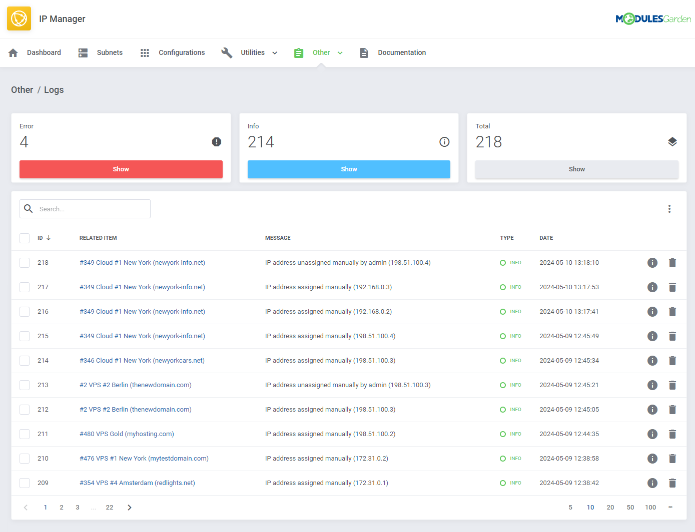 IP Manager For WHMCS: Module Screenshot 30