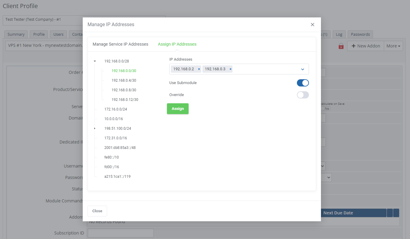 IP Manager For WHMCS: Module Screenshot 5