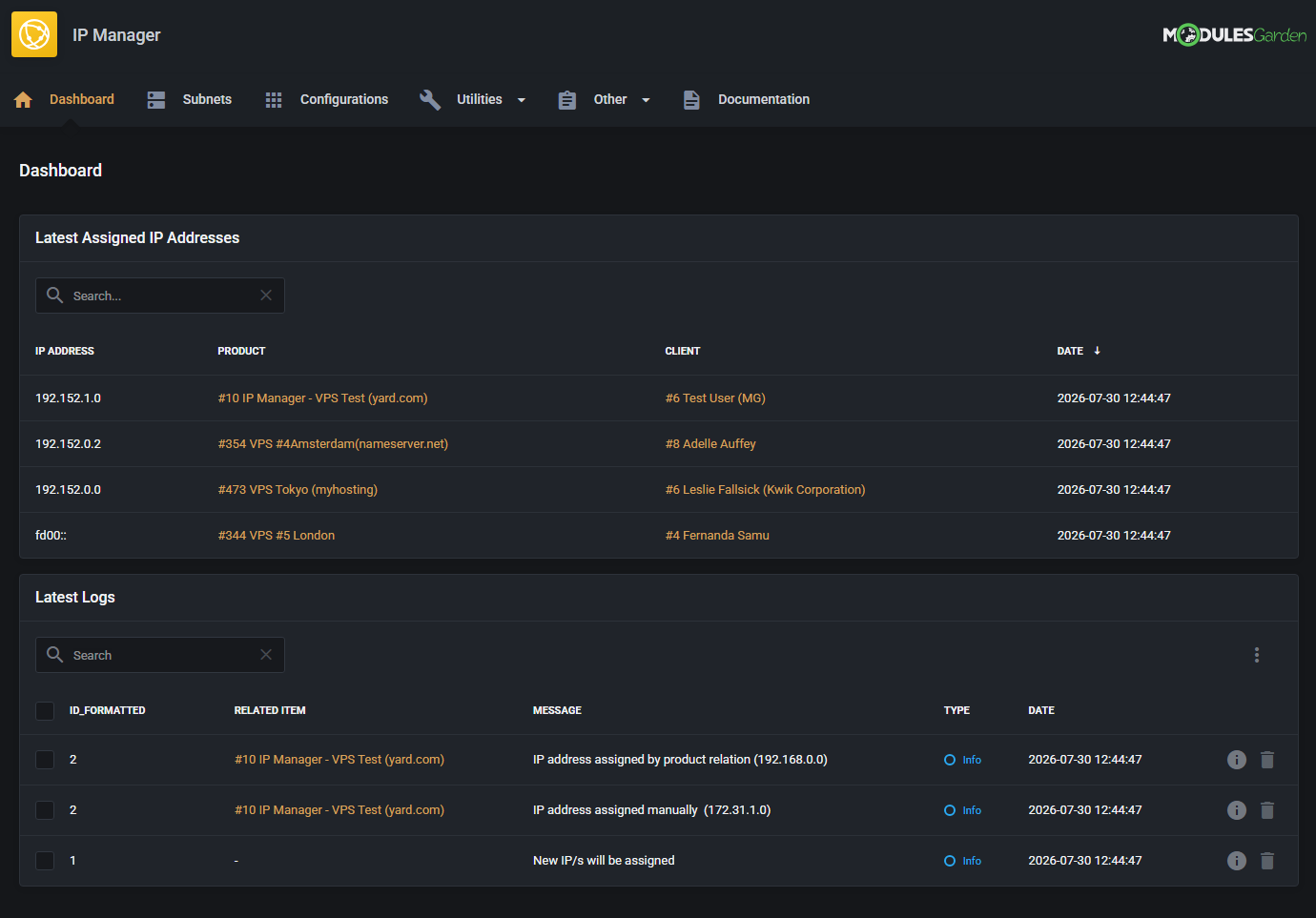 IP Manager For WHMCS: Module Screenshot 33