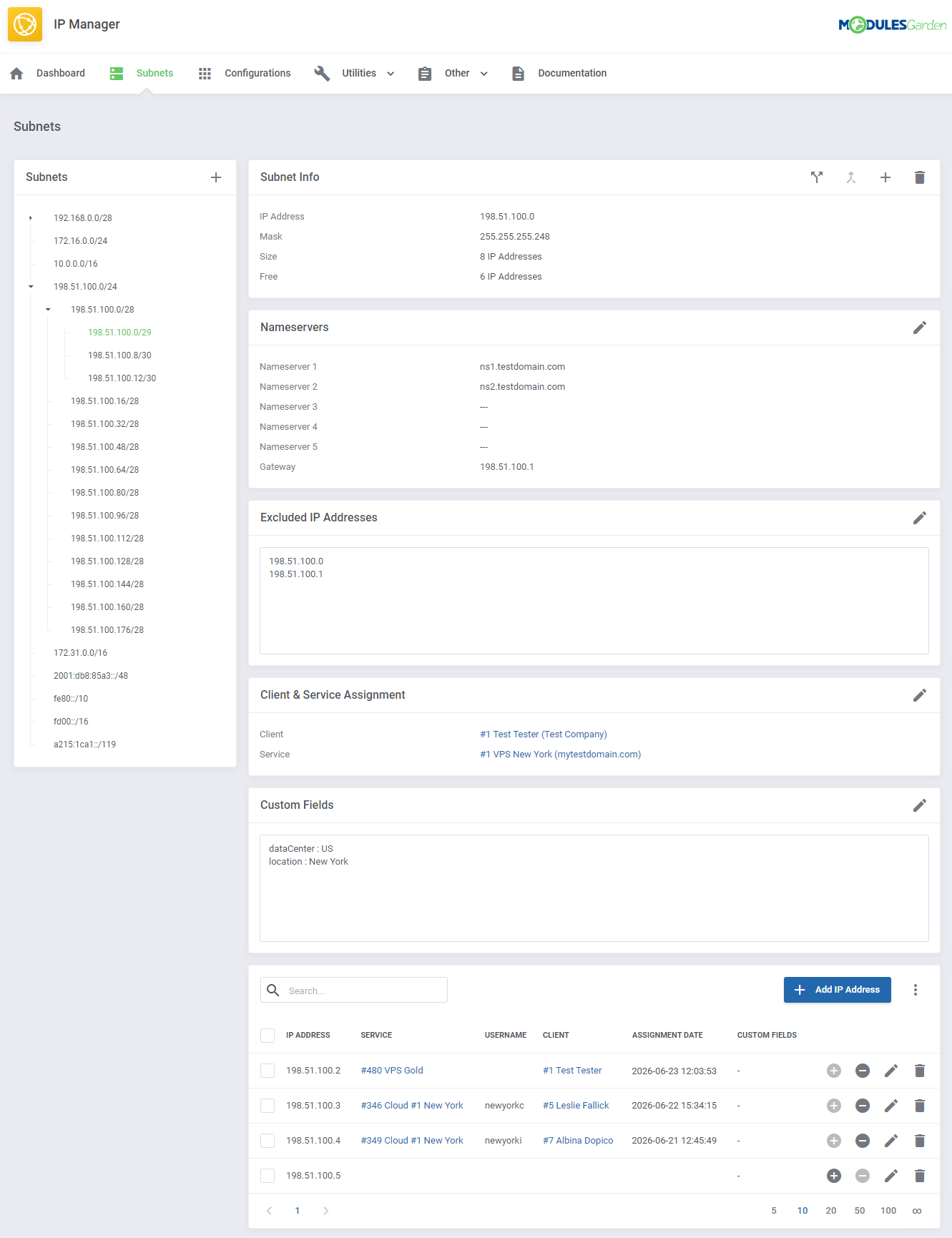 IP Manager For WHMCS: Module Screenshot 7