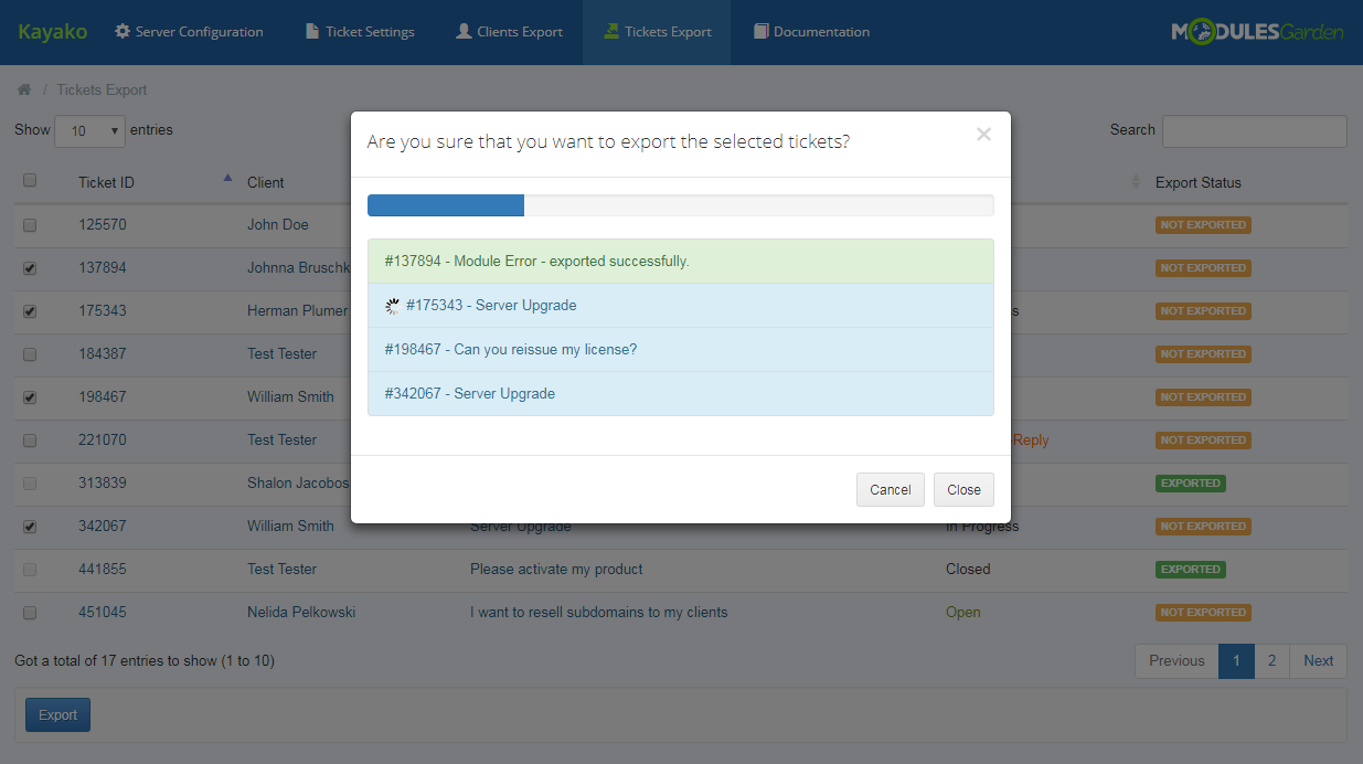 Kayako For WHMCS: Module Screenshot 11
