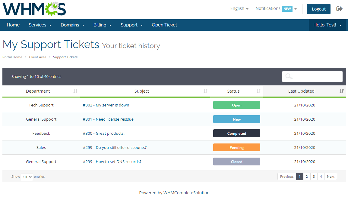 Kayako For WHMCS: Module Screenshot 2