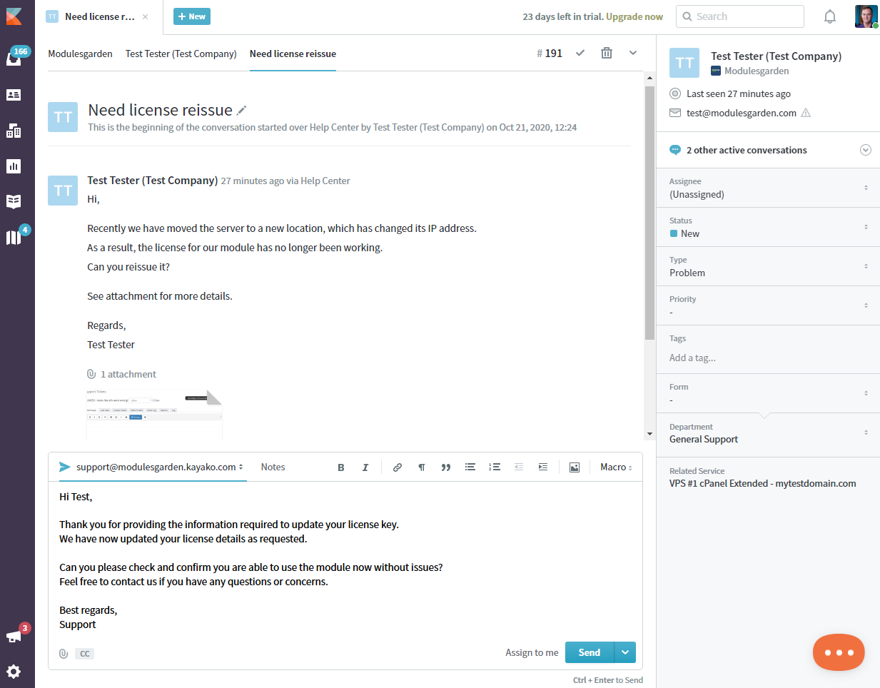 Kayako For WHMCS: Module Screenshot 3