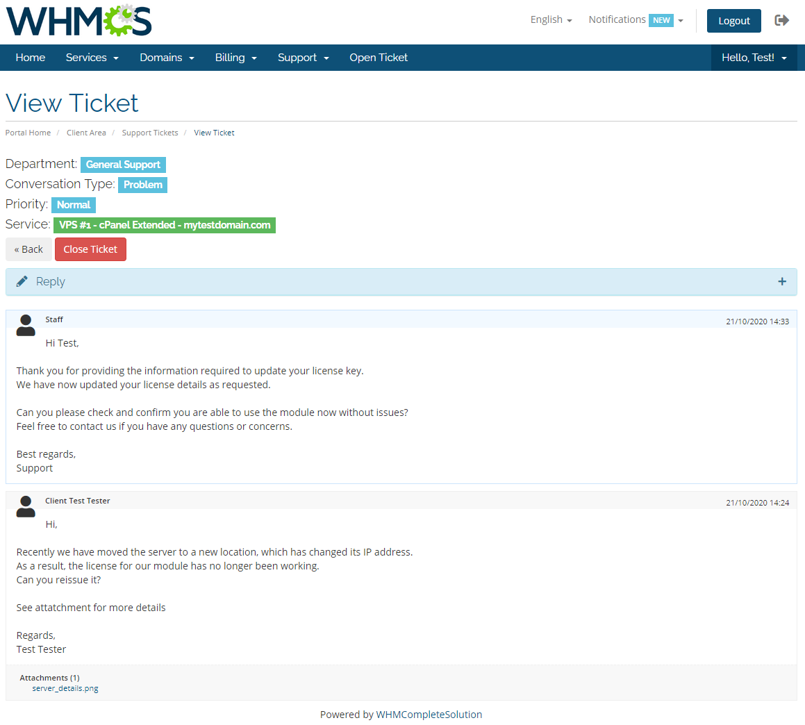 Kayako For WHMCS: Module Screenshot 4