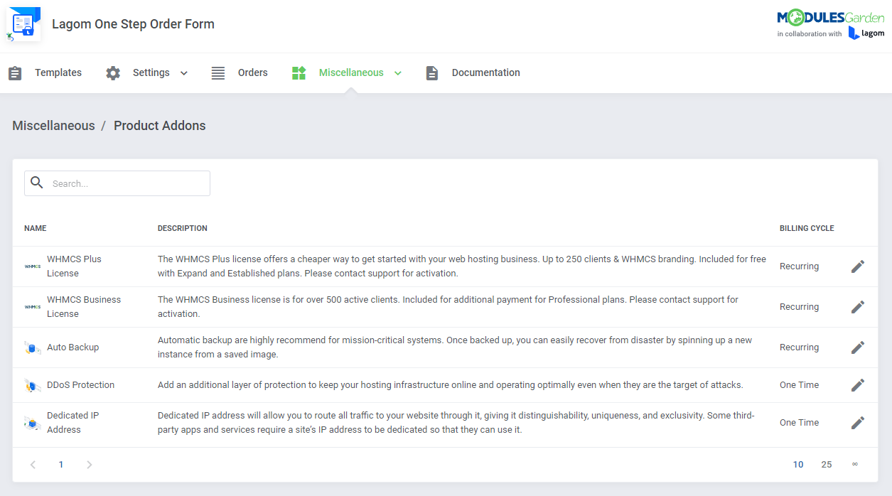 Lagom One Step Order Form For WHMCS: Module Screenshot 26