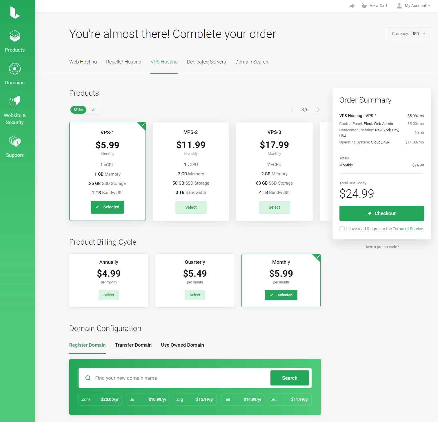 Lagom One Step Order Form For WHMCS: Module Screenshot 6