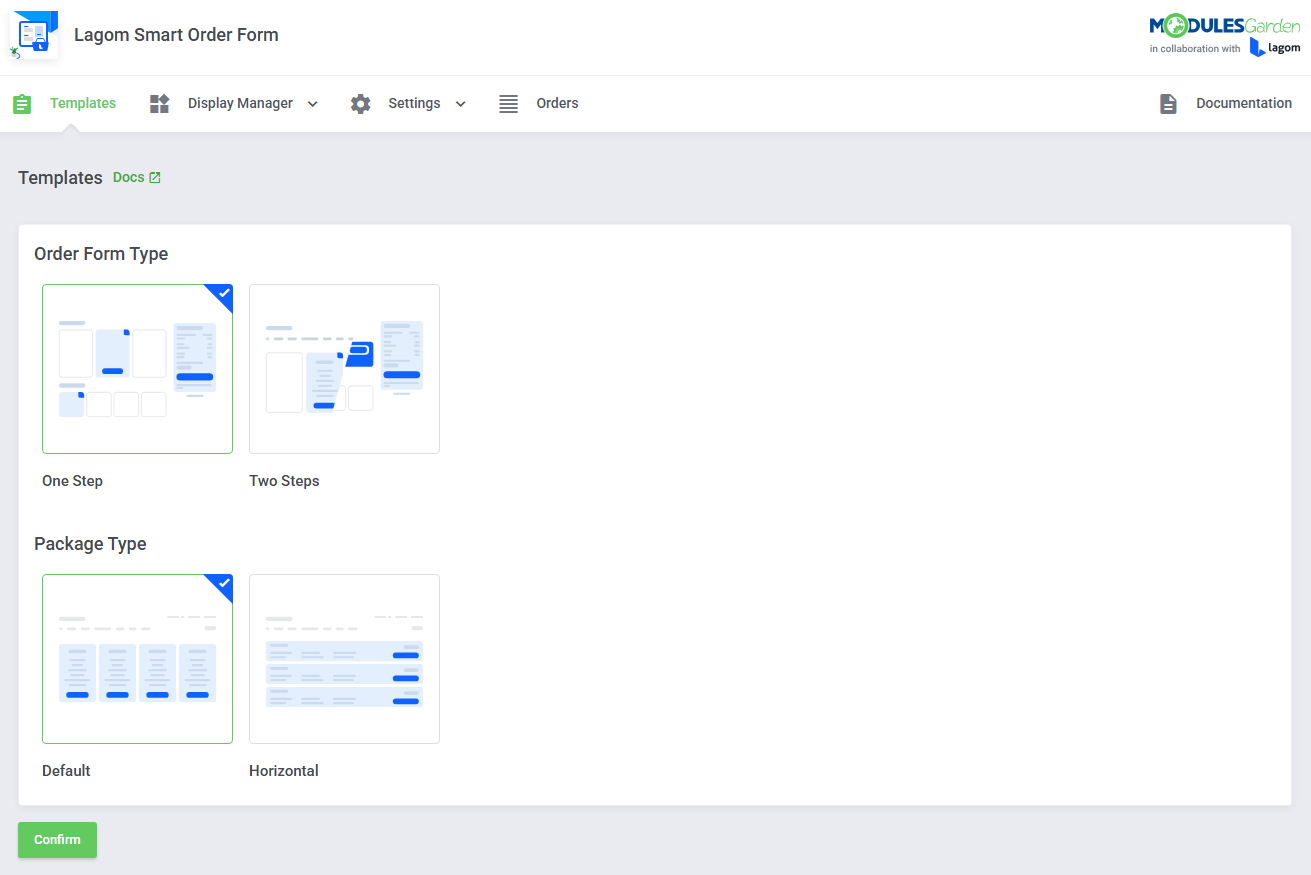 Lagom Smart Order Form For WHMCS: Module Screenshot 5