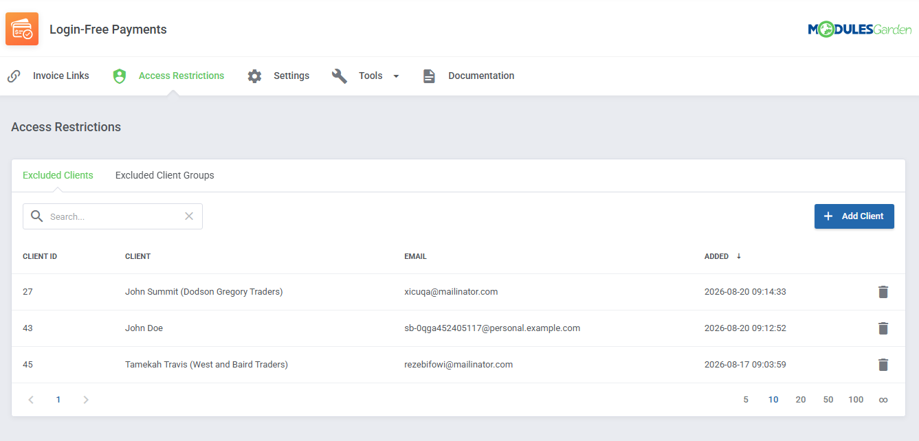 Login-Free Payments For WHMCS: Module Screenshot 11