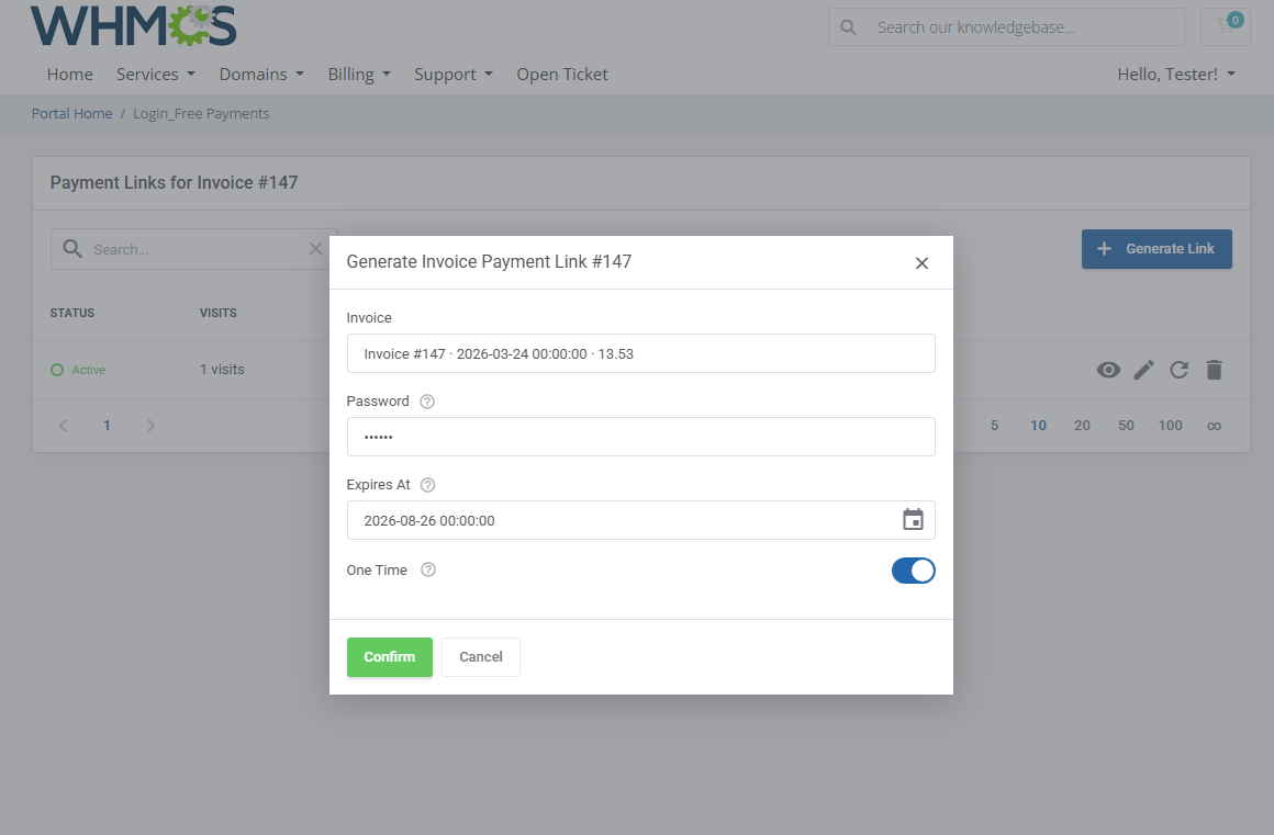 Login-Free Payments For WHMCS: Module Screenshot 4