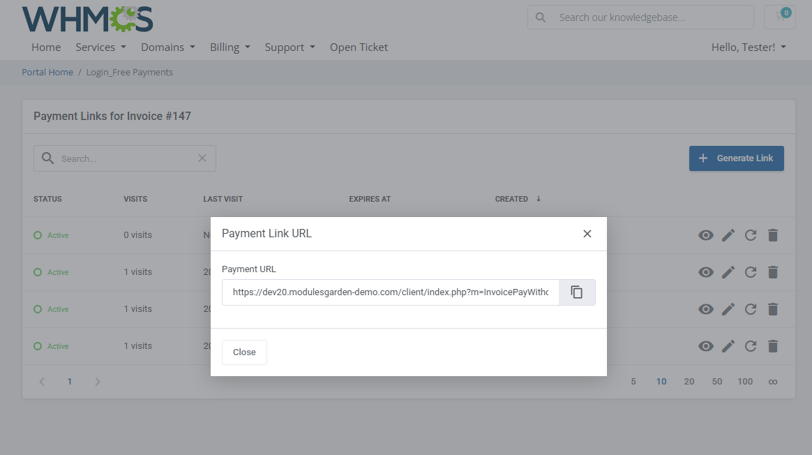 Login-Free Payments For WHMCS: Module Screenshot 5