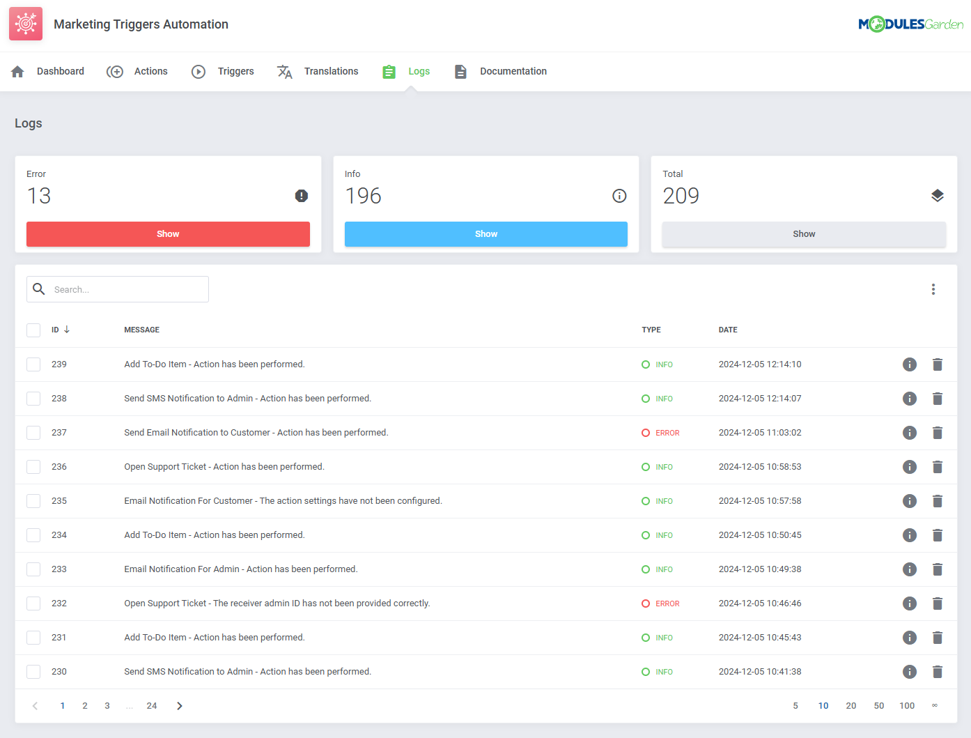 Marketing Triggers Automation For WHMCS: Module Screenshot 17