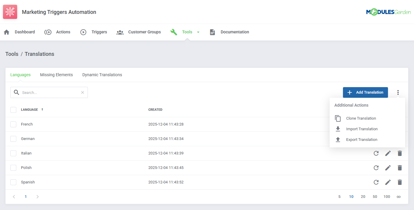 Marketing Triggers Automation For WHMCS: Module Screenshot 17