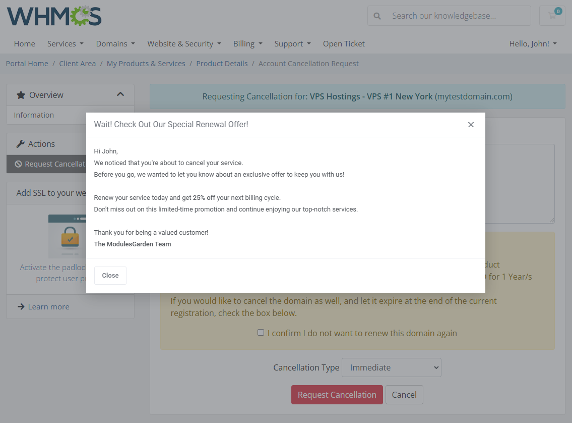 Marketing Triggers Automation For WHMCS: Module Screenshot 22