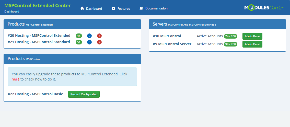 MSPControl Extended For WHMCS: Screen 9