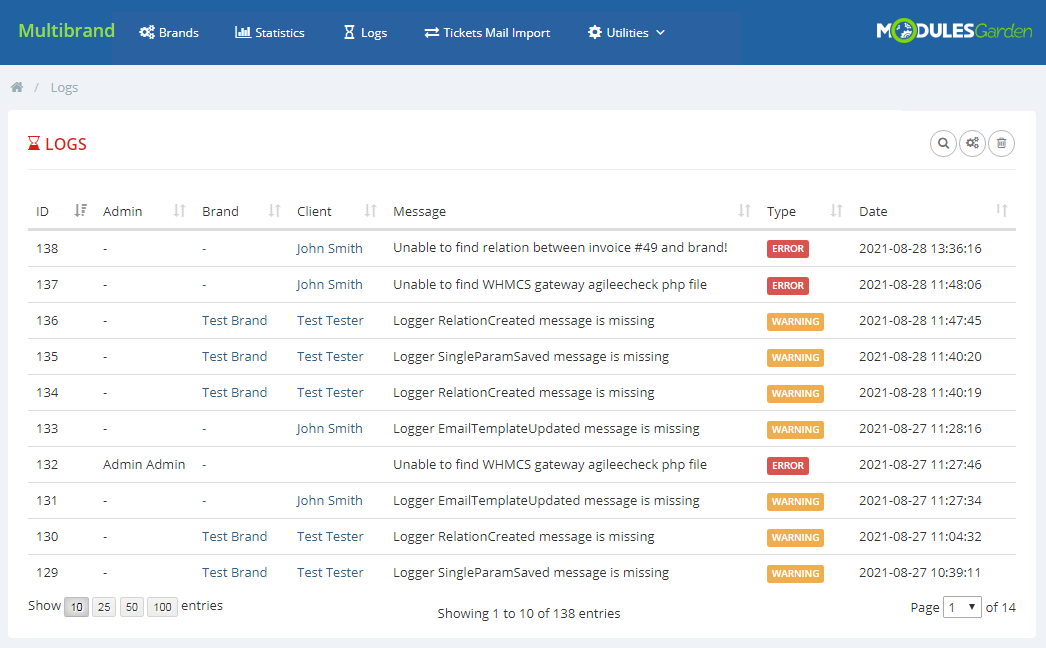 Multibrand For WHMCS: Module Screenshot 23