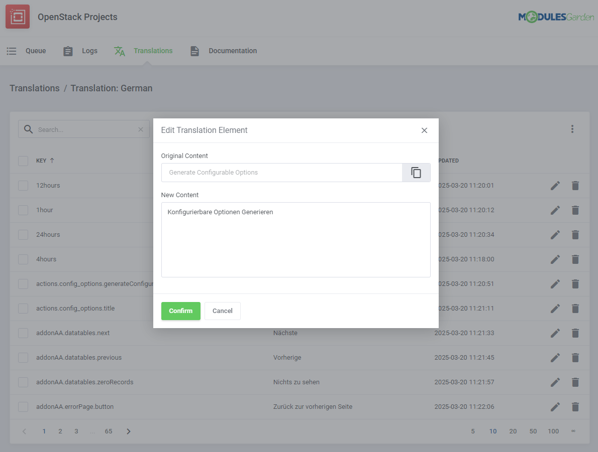 OpenStack Projects For WHMCS: Module Screenshot 13
