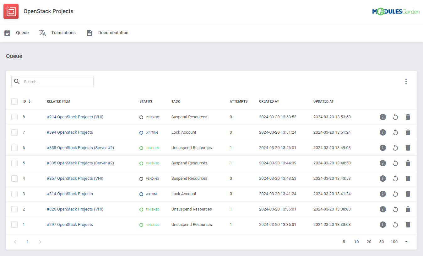 OpenStack Projects For WHMCS: Module Screenshot 9