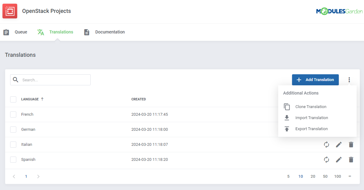 OpenStack Projects For WHMCS: Module Screenshot 10