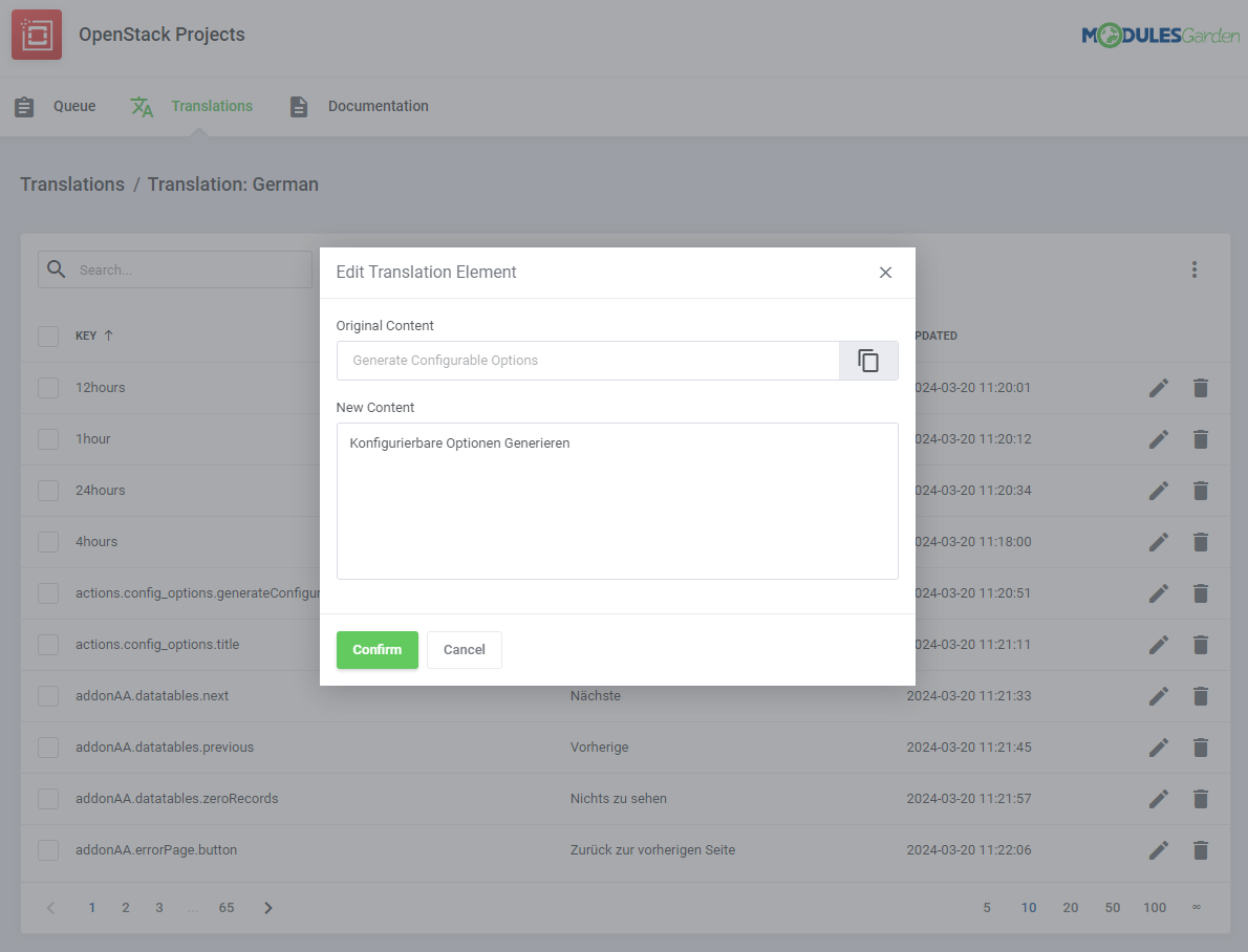 OpenStack Projects For WHMCS: Module Screenshot 12