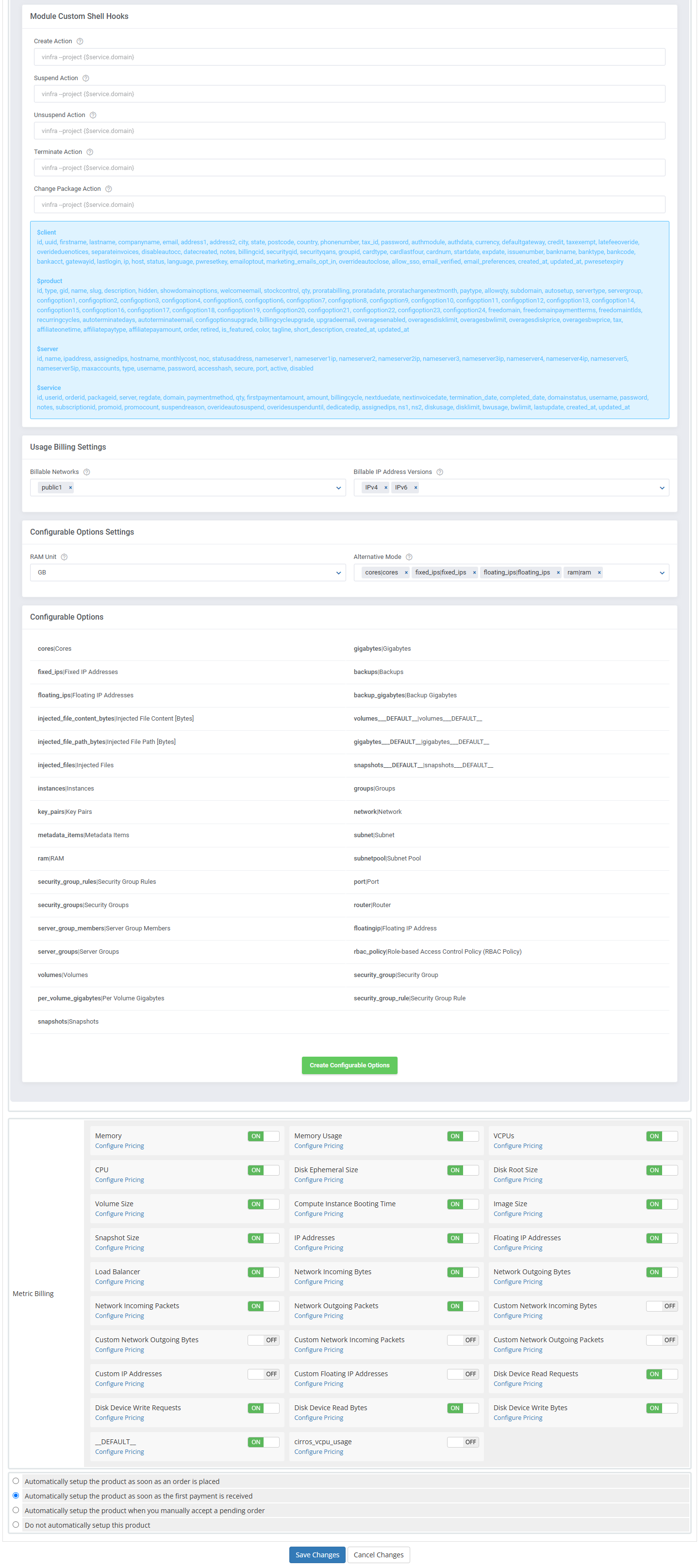 OpenStack Projects For WHMCS: Module Screenshot 14