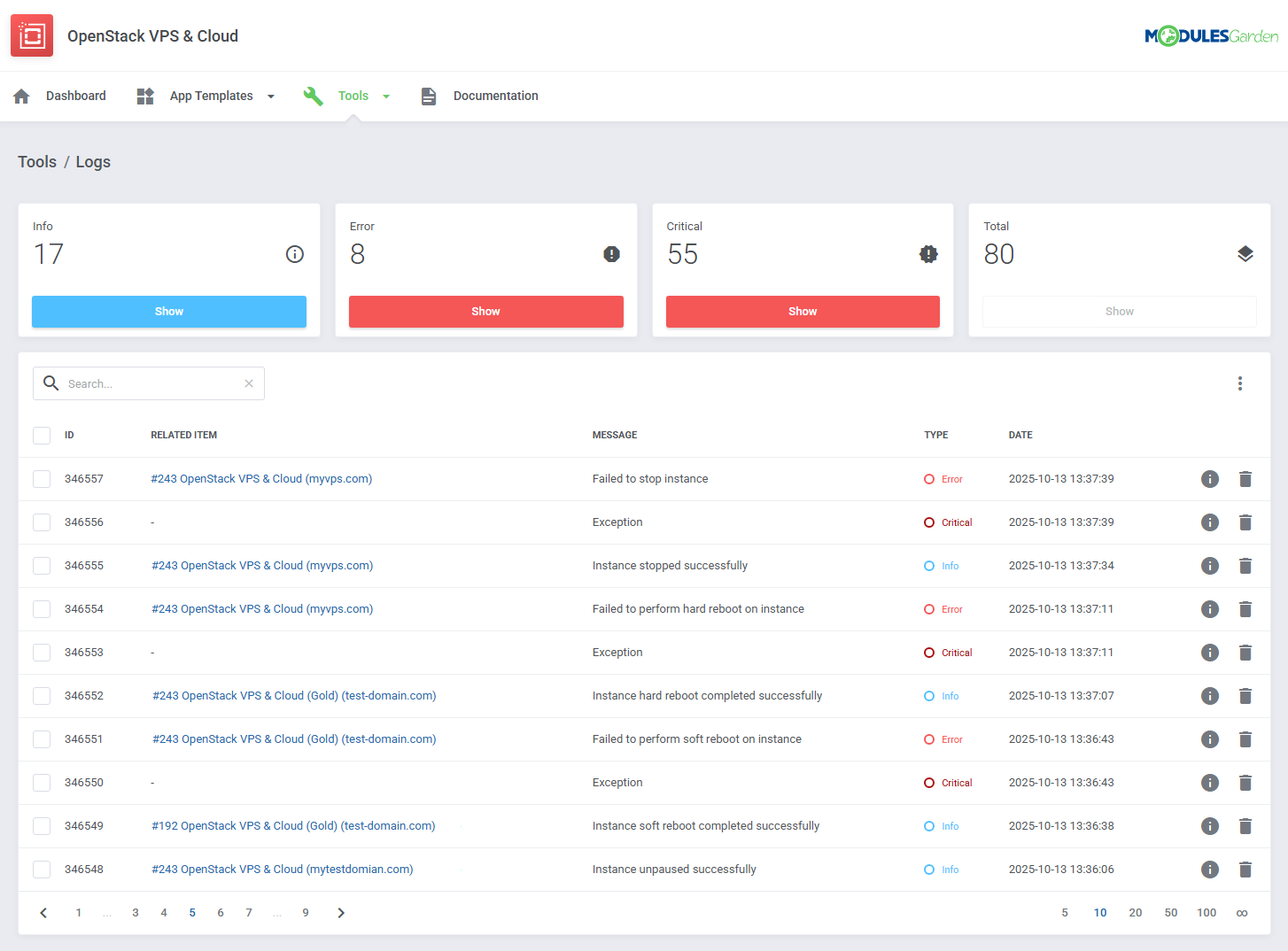 OpenStack VPS & Cloud For WHMCS: Module Screenshot 19