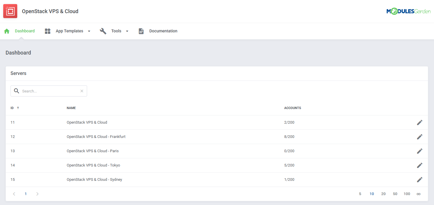 OpenStack VPS & Cloud For WHMCS: Module Screenshot 11