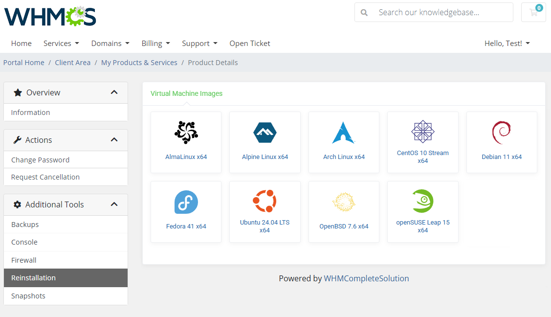 OpenStack VPS & Cloud For WHMCS: Module Screenshot 6