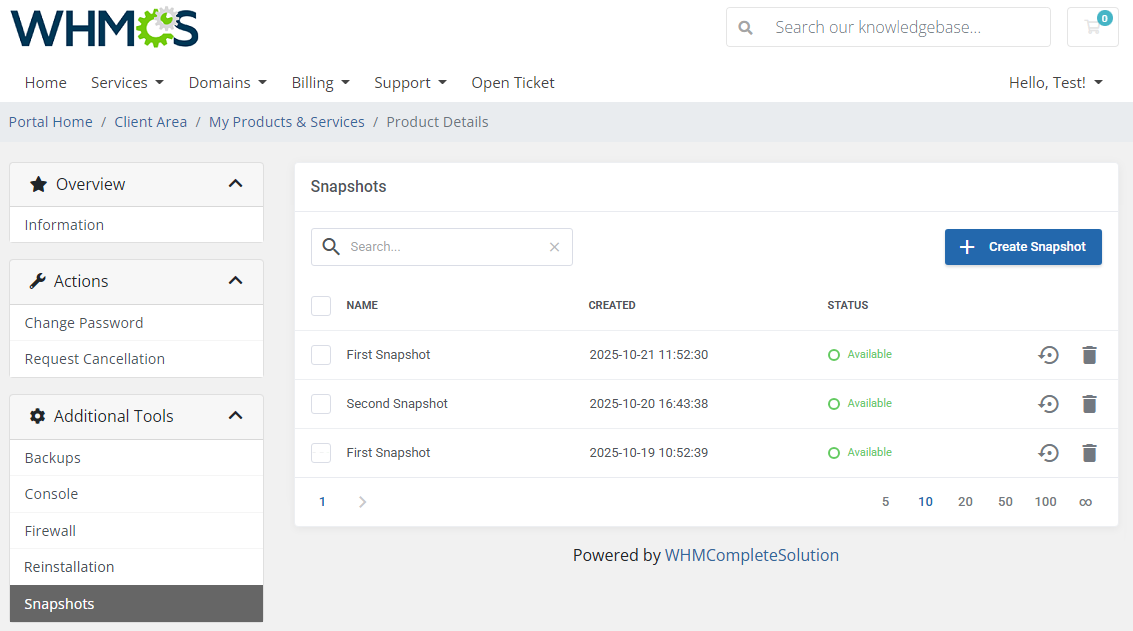 OpenStack VPS & Cloud For WHMCS: Module Screenshot 7