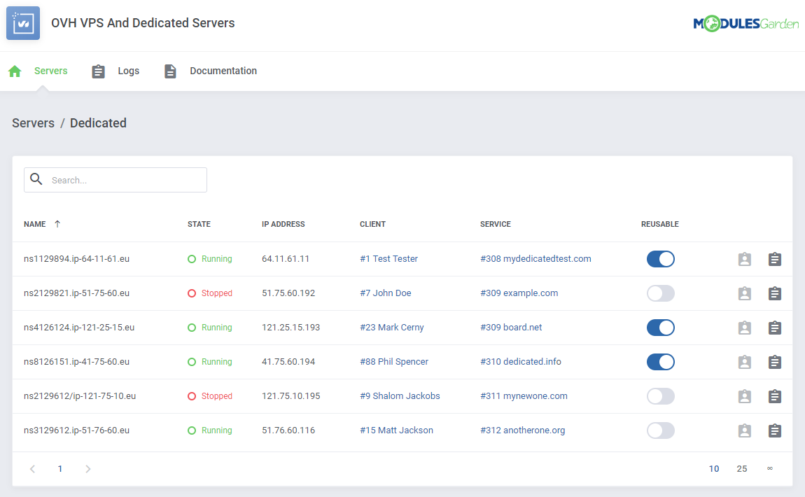 OVHcloud VPS & Dedicated Servers For WHMCS: Module Screenshot 15