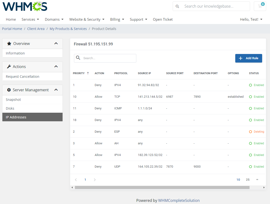 OVHcloud VPS & Dedicated Servers For WHMCS: Module Screenshot 7