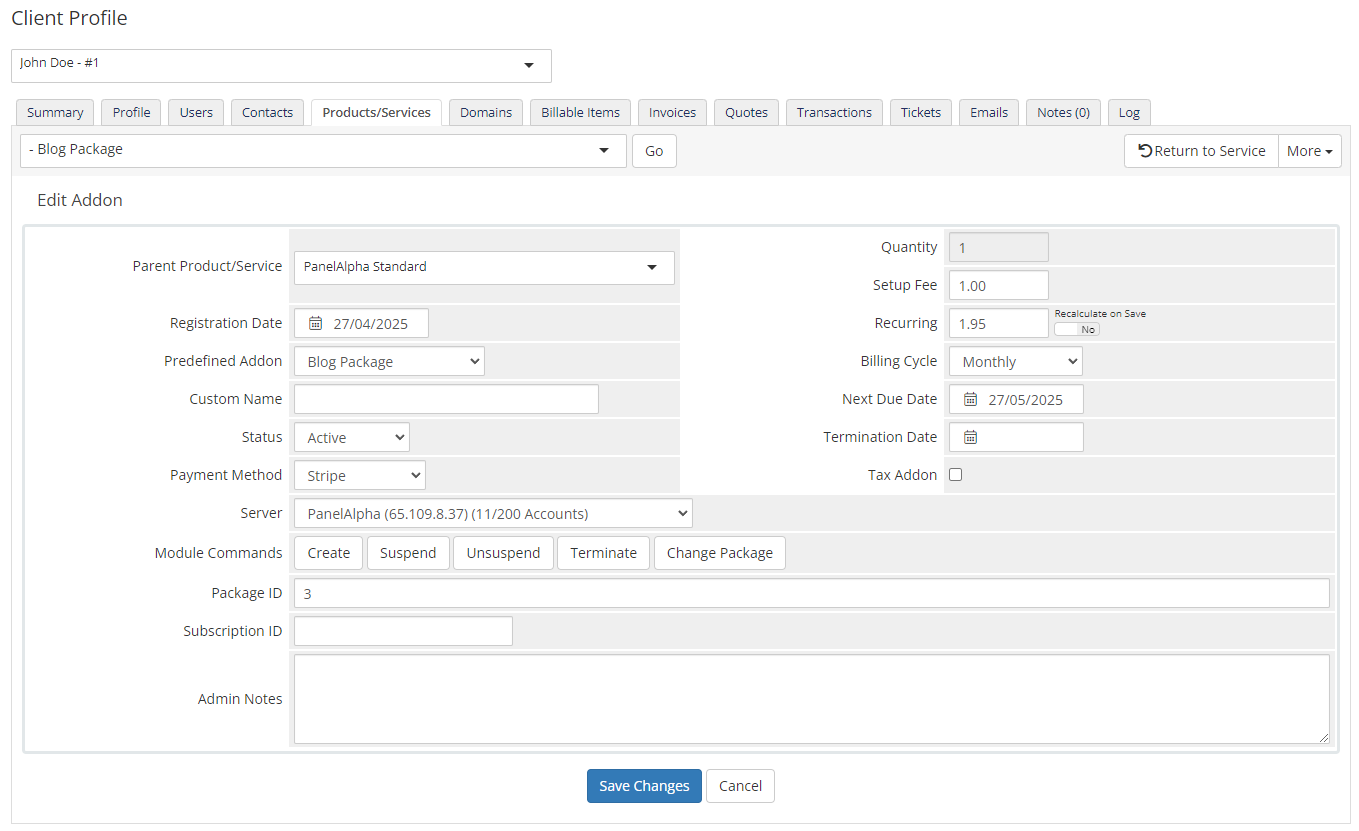 PanelAlpha WordPress Hosting For WHMCS: Module Screenshot 4