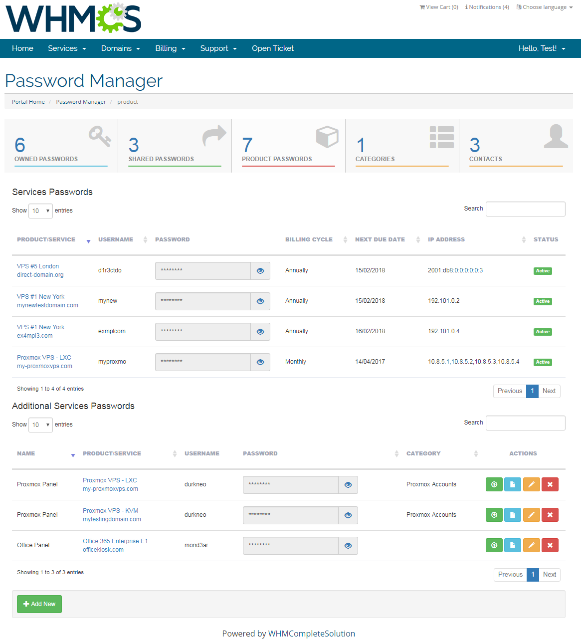 Password Manager For WHMCS: Screen 7