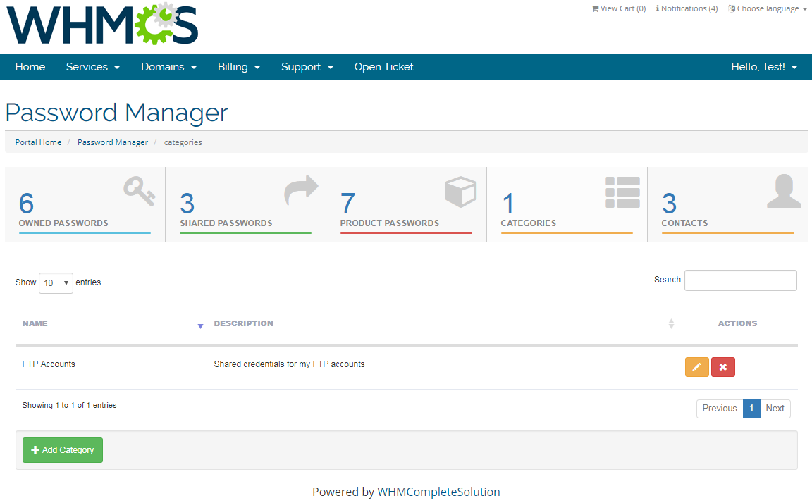 Password Manager For WHMCS: Screen 8