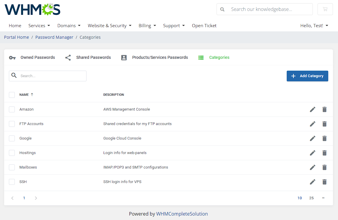 Password Manager For WHMCS: Module Screenshot 10
