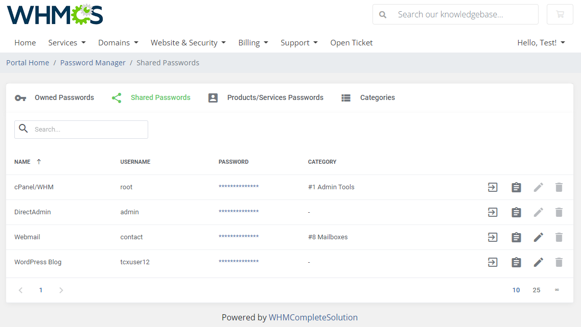 Password Manager For WHMCS: Module Screenshot 8
