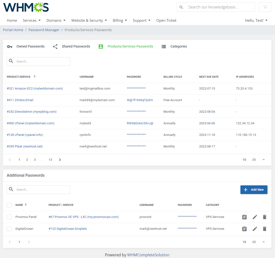 Password Manager For WHMCS: Module Screenshot 9
