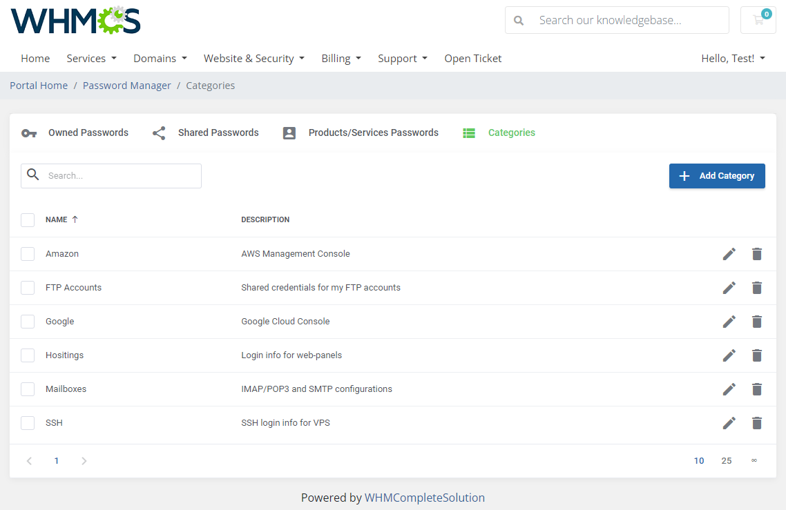 Password Manager For WHMCS: Module Screenshot 10