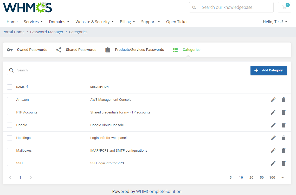 Password Manager For WHMCS: Module Screenshot 10