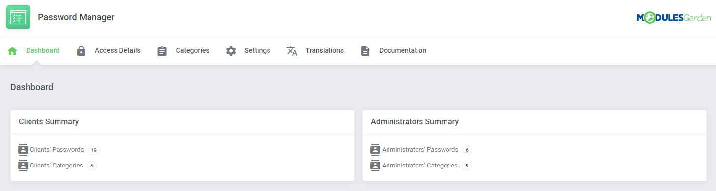 Password Manager For WHMCS: Module Screenshot 13