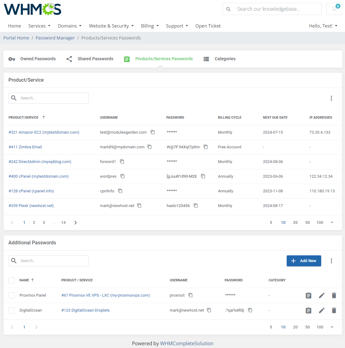 Password Manager For WHMCS: Module Screenshot 10