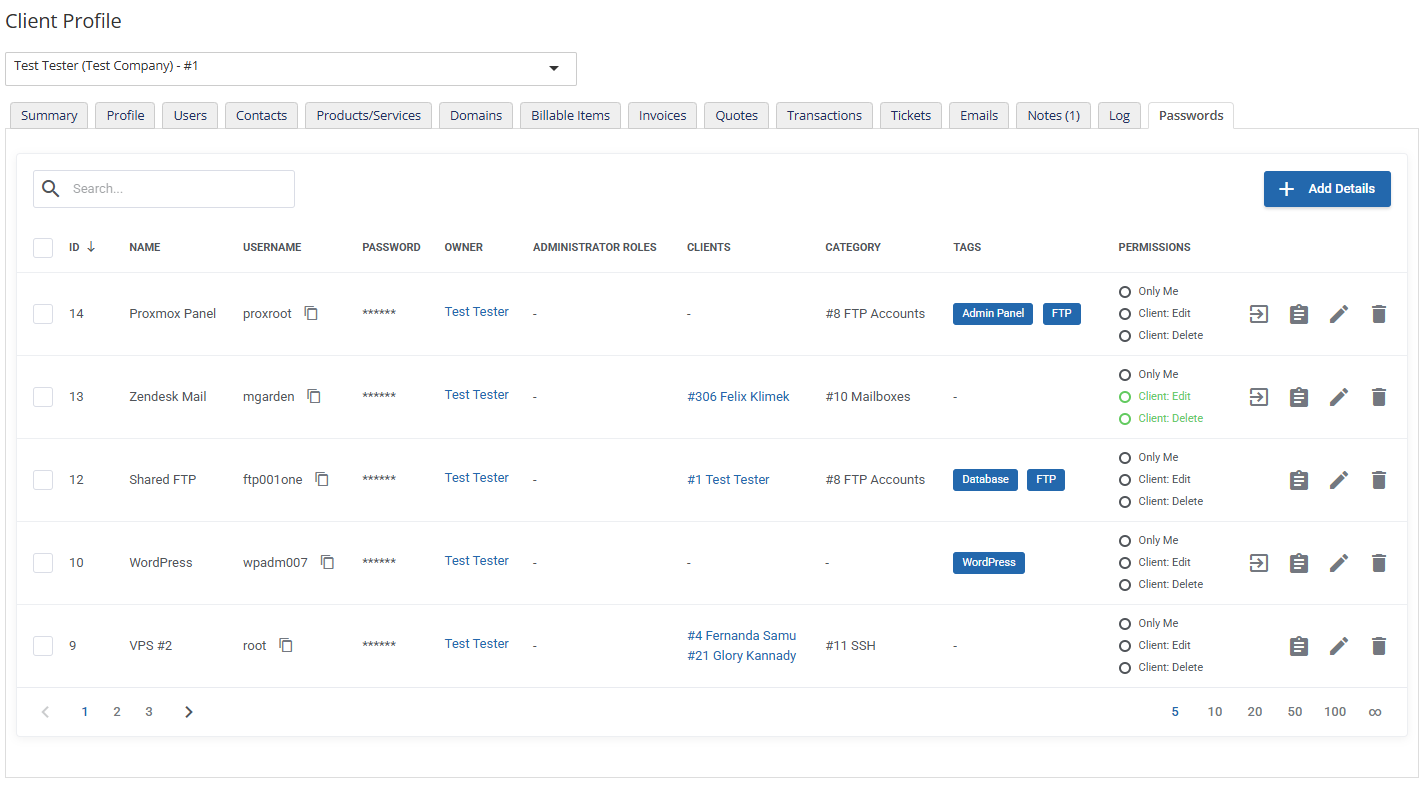 Password Manager For WHMCS: Module Screenshot 12